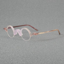 Carica l&#39;immagine nel visualizzatore di Gallery, Hand Made Acetate Glasses for Men Women&#39;s Half Rim Spectacles Optical Lenses for Woman Bright Dynamic Color Prescription Eyewear