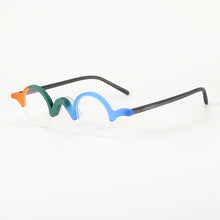 Carica l&#39;immagine nel visualizzatore di Gallery, Hand Made Acetate Glasses for Men Women&#39;s Half Rim Spectacles Optical Lenses for Woman Bright Dynamic Color Prescription Eyewear