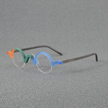 Carica l&#39;immagine nel visualizzatore di Gallery, Hand Made Acetate Glasses for Men Women&#39;s Half Rim Spectacles Optical Lenses for Woman Bright Dynamic Color Prescription Eyewear