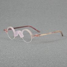 Carica l&#39;immagine nel visualizzatore di Gallery, Hand Made Acetate Glasses for Men Women&#39;s Half Rim Spectacles Optical Lenses for Woman Bright Dynamic Color Prescription Eyewear