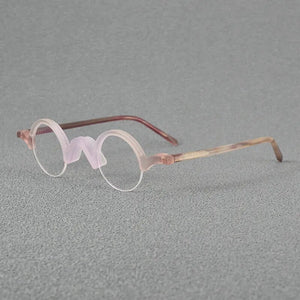 Hand Made Acetate Glasses for Men Women's Half Rim Spectacles Optical Lenses for Woman Bright Dynamic Color Prescription Eyewear