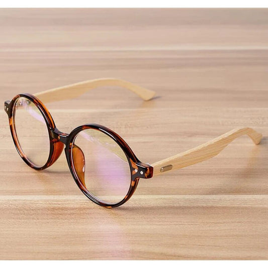 Fatti a mano di Bambù Vintage Lenti Trasparenti Occhiali Rotondi Telaio Donna Uomo Retro Miopia Occhiali di Legno Occhiali Occhiali Occhiali B2