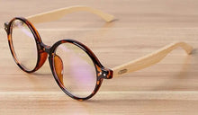 Load image into Gallery viewer, Handmade Bamboo Vintage Clear Lens Round Glasses Frame Women Men Retro Myopia Eyewear Wooden Spectacle Eyeglasses Goggles B2