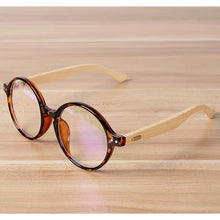 Load image into Gallery viewer, Handmade Bamboo Vintage Clear Lens Round Glasses Frame Women Men Retro Myopia Eyewear Wooden Spectacle Eyeglasses Goggles B2