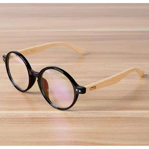 Handmade Bamboo Vintage Clear Lens Round Glasses Frame Women Men Retro Myopia Eyewear Wooden Spectacle Eyeglasses Goggles B2