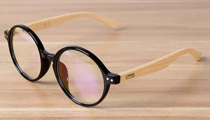 Handmade Bamboo Vintage Clear Lens Round Glasses Frame Women Men Retro Myopia Eyewear Wooden Spectacle Eyeglasses Goggles B2
