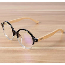Load image into Gallery viewer, Handmade Bamboo Vintage Clear Lens Round Glasses Frame Women Men Retro Myopia Eyewear Wooden Spectacle Eyeglasses Goggles B2