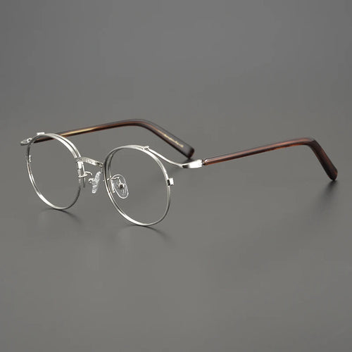 Handmade Eyeglasses Retro Round Gold Wire Pure Titanium Alloy Glasses Frame Men Eyewear Ultra Light Myopia Japanese Designer