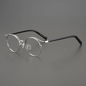 Handmade Eyeglasses Retro Round Gold Wire Pure Titanium Alloy Glasses Frame Men Eyewear Ultra Light Myopia Japanese Designer