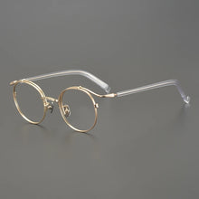 Carica l&#39;immagine nel visualizzatore di Gallery, Handmade Eyeglasses Retro Round Gold Wire Pure Titanium Alloy Glasses Frame Men Eyewear Ultra Light Myopia Japanese Designer