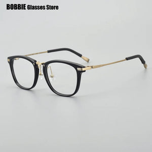 Handmade Glasses Frame Men Women Square Frames Optical Eyeglasses Ultra-light Myopia Prescription Spectacles Titanium Acetate