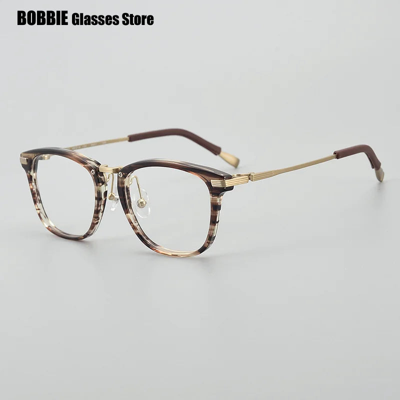 Handmade Glasses Frame Men Women Square Frames Optical Eyeglasses Ultra-light Myopia Prescription Spectacles Titanium Acetate