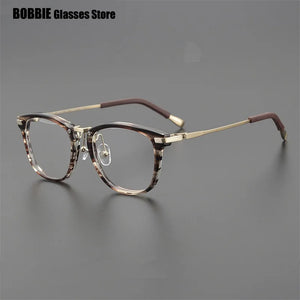 Handmade Glasses Frame Men Women Square Frames Optical Eyeglasses Ultra-light Myopia Prescription Spectacles Titanium Acetate