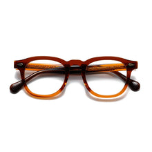 Carica l&#39;immagine nel visualizzatore di Gallery, Occhiali da vista in acetato giapponese fatti a mano per miopia ottica montatura per occhiali da vista ovali retrò da donna