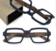Load image into Gallery viewer, Handmade Men Square Eyeglass Frame Vintage Imitation Wood Eyewear Retro Women Acetate Glasses Myopia Optical Spectacles