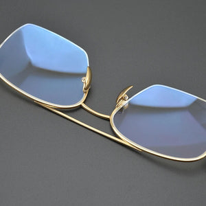 Handmade Retro Pure Titanium Glasses Frame Double Beam Pilot Men Prescription Optical Eyeglasses Women Square Half-Rim Eyewear
