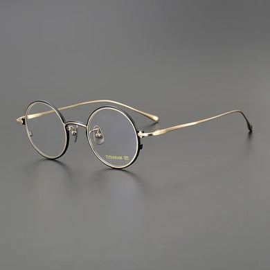 Handmade Retro Round Optical Glasses Frame for Men Women Vintage Titanium Ultralight Myopia Eyeglasses Prescription Eyewear Male