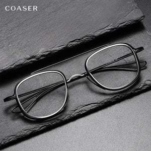 Handmade Round Design Vintage Eyeglasses Men Great Quality Titanium Glasses Frame Women Optical Prescription Myopia Eyewear