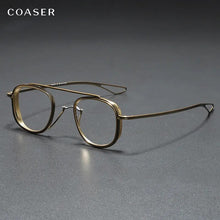 Carica l&#39;immagine nel visualizzatore di Gallery, Handmade Round Design Vintage Eyeglasses Men Great Quality Titanium Glasses Frame Women Optical Prescription Myopia Eyewear