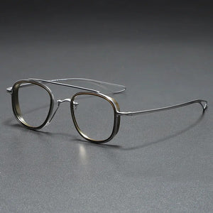 Handmade Round Design Vintage Eyeglasses Men Great Quality Titanium Glasses Frame Women Optical Prescription Myopia Eyewear