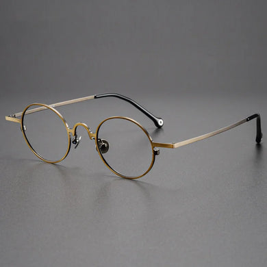 Handmade Round Titanium Glasses Frame for Men High-Grade Eyewear Women Metal Optical Prescription Glasses