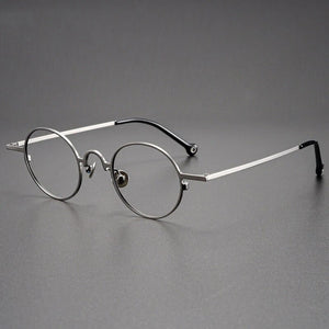 Handmade Round Titanium Glasses Frame for Men High-Grade Eyewear Women Metal Optical Prescription Glasses