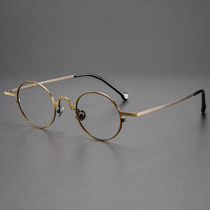 Handmade Round Titanium Glasses Frame for Men High-Grade Eyewear Women Metal Optical Prescription Glasses