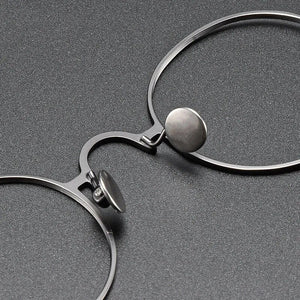 Handmade Round Titanium Glasses Frame for Men High-Grade Eyewear Women Metal Optical Prescription Glasses