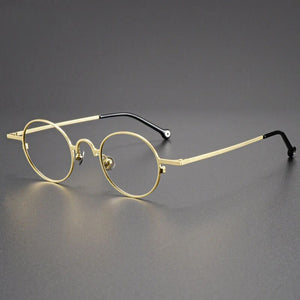 Handmade Round Titanium Glasses Frame for Men High-Grade Eyewear Women Metal Optical Prescription Glasses