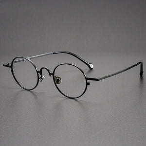 Handmade Round Titanium Glasses Frame for Men High-Grade Eyewear Women Metal Optical Prescription Glasses