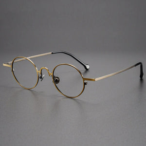 Handmade Round Titanium Glasses Frame for Men High-Grade Eyewear Women Metal Optical Prescription Glasses