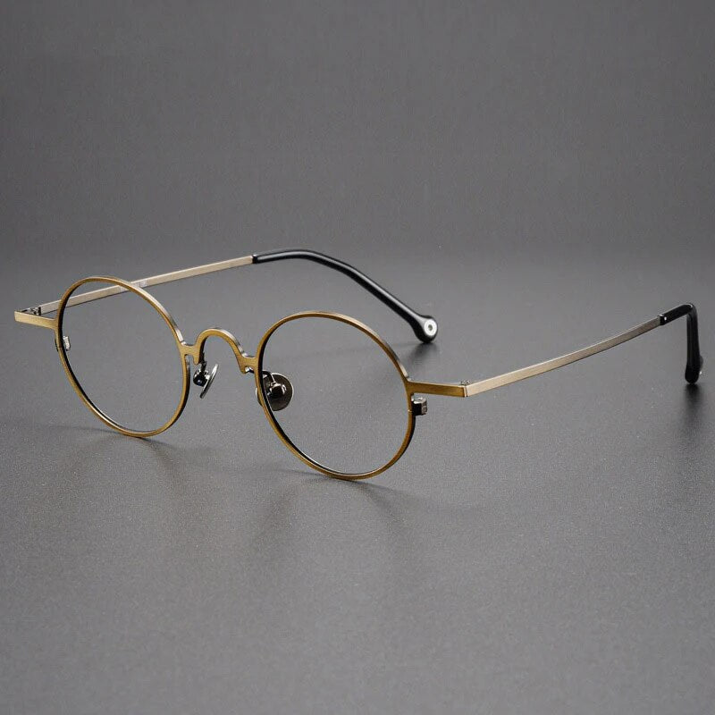 Handmade Round Titanium Glasses Frame for Men High-Grade Eyewear Women Metal Optical Prescription Glasses