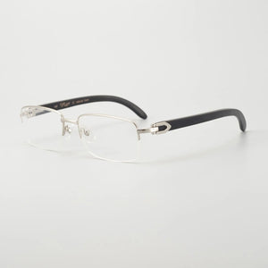 Handmadehigh-end half frame ox horn glasses frame men's and women's business big face ultra light spring leg with myopia glass