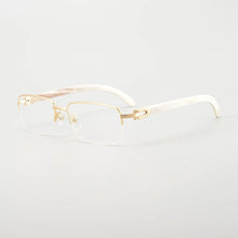 Load image into Gallery viewer, Handmadehigh-end half frame ox horn glasses frame men&#39;s and women&#39;s business big face ultra light spring leg with myopia glass