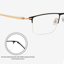 Load image into Gallery viewer, Handoer Pure Titanium Glasses Frame Half Rimless Men Business UV400 Anti-Reflective Optical Prescription Eyewear Spectacles
