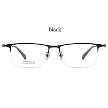 Load image into Gallery viewer, Handoer Pure Titanium Glasses Frame Half Rimless Men Business UV400 Anti-Reflective Optical Prescription Eyewear Spectacles