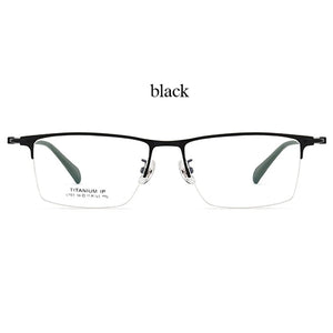 Handoer Pure Titanium Glasses Frame Half Rimless Men Business UV400 Anti-Reflective Optical Prescription Eyewear Spectacles