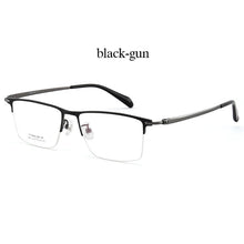 Load image into Gallery viewer, Handoer Pure Titanium Glasses Frame Half Rimless Men Business UV400 Anti-Reflective Optical Prescription Eyewear Spectacles