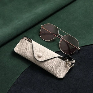 Hanging Neck Sunglasses Bag Cover Myopia Glasses Case Leather Portable Eyewear Box glasses Pouch