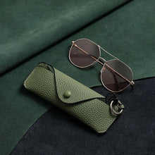 Load image into Gallery viewer, Hanging Neck Sunglasses Bag Cover Myopia Glasses Case Leather Portable Eyewear Box glasses Pouch