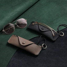 Load image into Gallery viewer, Hanging Neck Sunglasses Bag Cover Myopia Glasses Case Leather Portable Eyewear Box glasses Pouch