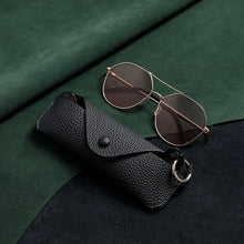 Load image into Gallery viewer, Hanging Neck Sunglasses Bag Cover Myopia Glasses Case Leather Portable Eyewear Box glasses Pouch