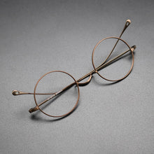Load image into Gallery viewer, Vintage Pure Titanium Eyeglasses Frame Men Small Round Myopia Prescription Optical Glasses Frame Women Retro Luxury Eyewear