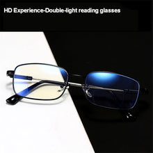 Load image into Gallery viewer, seemfly Vintage Blue Light Blocking Men Reading Glasses TR90 Memory Titanium Alloy Presbyopia Eyewear Lenses +1.0 +1.5 +2.0 +2.5