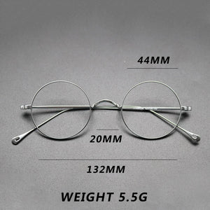 Vintage Pure Titanium Eyeglasses Frame Men Small Round Myopia Prescription Optical Glasses Frame Women Retro Luxury Eyewear