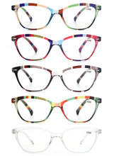 Carica l'immagine nel visualizzatore di Gallery, Cat Eye Colorful Reading Glasses for Women,Classic Oval Frame Flexble Spring Hinge,Comfortable Readers Eyeglasses with Diopters