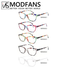 Carica l'immagine nel visualizzatore di Gallery, Cat Eye Colorful Reading Glasses for Women,Classic Oval Frame Flexble Spring Hinge,Comfortable Readers Eyeglasses with Diopters