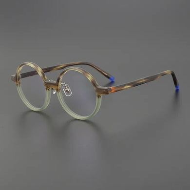 Acetate Glasses frame Women Round Mixed Color Men Retro Optical Prescription Eyewear Lady Myopia Reading Eyewear