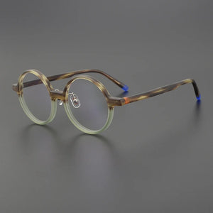 Acetate Glasses frame Women Round Mixed Color Men Retro Optical Prescription Eyewear Lady Myopia Reading Eyewear