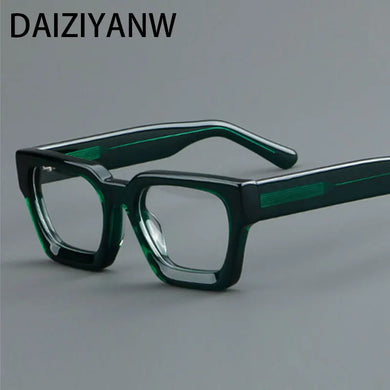 Acetate Optical Spectacle Frame Women Square Glasses Frame Men Wide Leg Glasses Frame